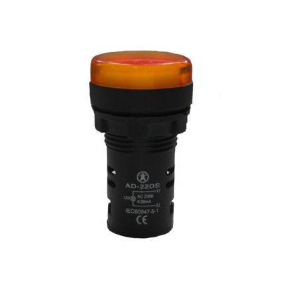 AD-22DS, жёлтая, светодиодная матрица d=22мм, 24В AC/DC, IP65 (ЭТ)