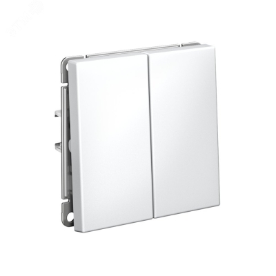 ARTGALLERY 2-клавишный выключатель кнопочный, сх.2, 10А, механизм, белый GAL000117