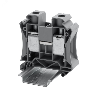 Клемма проходная, винтовой зажим, 2 точки подключения, 35 кв.мм, серая TUR-35R
