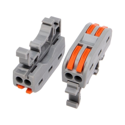 Клемма СМК 222-422D проходная 2-полюсная, с креплением на DIN-рейку (0,08-4 мм2) серая (5 шт./уп.) 07-5239-05