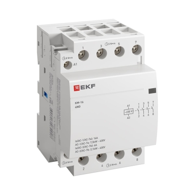 Контактор модульный КМ 16А 4NО (3 мод.) km-3-16-40