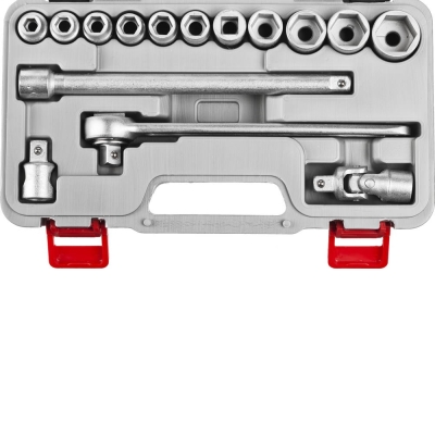 НИЗ Шоферский инструмент №2Д, 15 предм., 1/2″, в пластиковом кейсе, набор торцовых головок (2761-20)