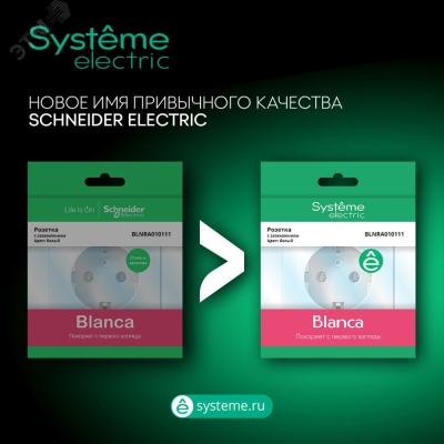 Розетка 2-м СП Blanca 16А IP20 250В без заземл. без защ. шторок бел. SE BLNRS000021