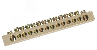 Шина PEN "земля-ноль" 8х12мм 8/2 (8групп/крепеж по краям) YNN21-08-100