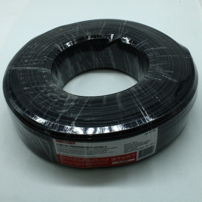 Телефонный кабель ШТЛП 4 жилы CU, 100м, черный