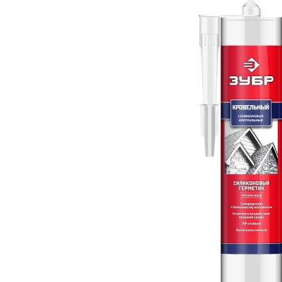 ЗУБР 280 мл, прозрачный, кровельный силиконовый герметик, Профессионал (41238-2)