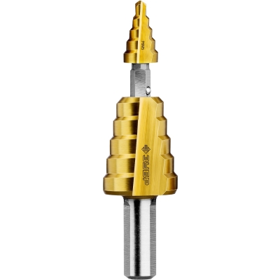 ЗУБР 4-22 мм, 10 ступеней, покрытие NiT, сверло ступенчатое составное (29673-4-22)