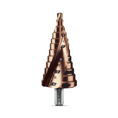 ЗУБР КОБАЛЬТ 6-38мм, 12 ступеней, винтовая проточка, сверло ступенчатое, ПРОФЕССИОНАЛ (29674-6-38-12)